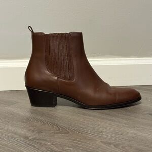 J. Crew Women's Chelsea Leather Ankle Boots Brown Leather 03002 Size 9.5